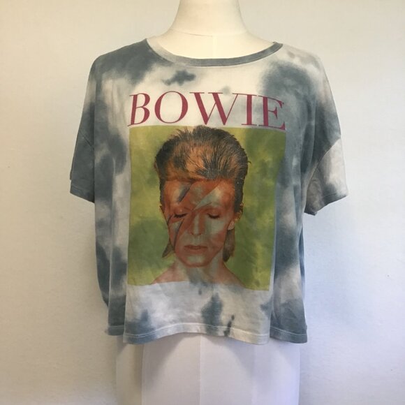 Old Navy David Bowie Graphic Cropped Tie-Dyed T-Shirt Size XXL - Picture 1 of 9